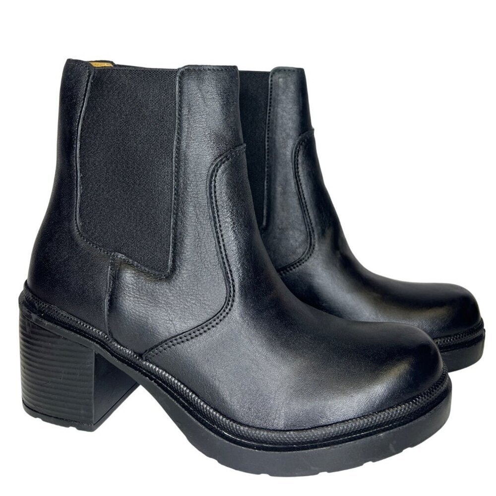 Sandro Moscoloni Ana Julia Women's Chelsea Boot Black Heeled Leather Size 7.5